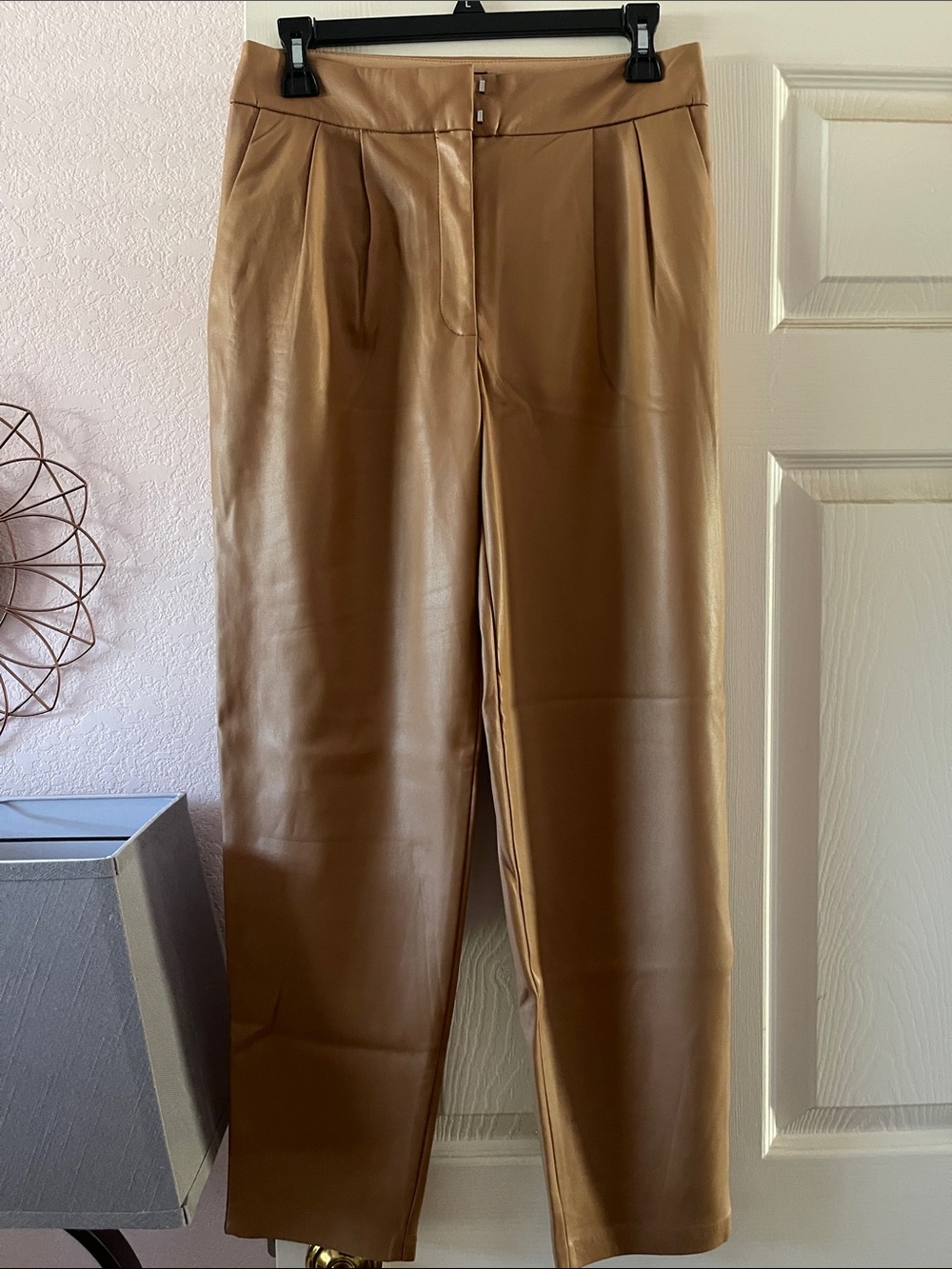 Express Faux Leather Pants in Camel Brown